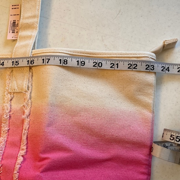Victoria's Secret Pink to Fuchsia Ombre Extra Large Canvas Tote - Picture 9 of 11